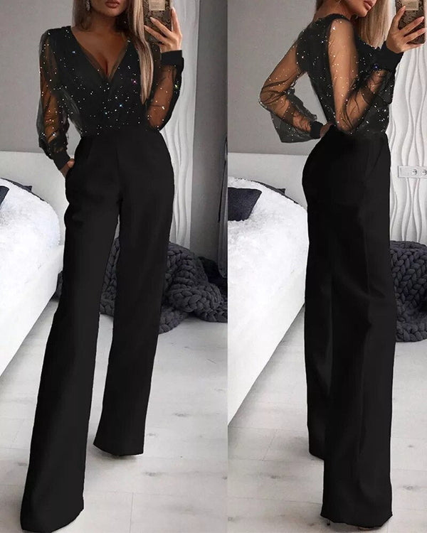 LS | Combinaison en mesh scintillant pour femme
