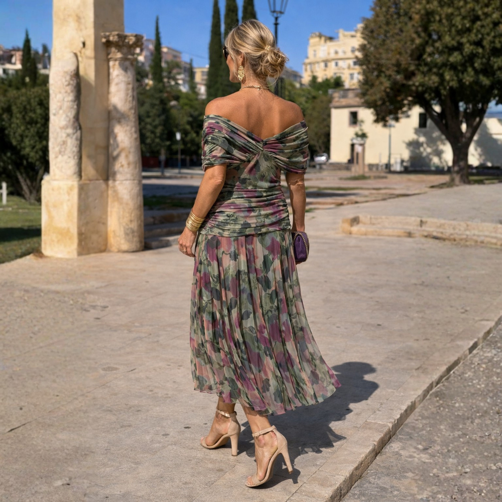 ROSSANA – Robe longue à épaules dénudées