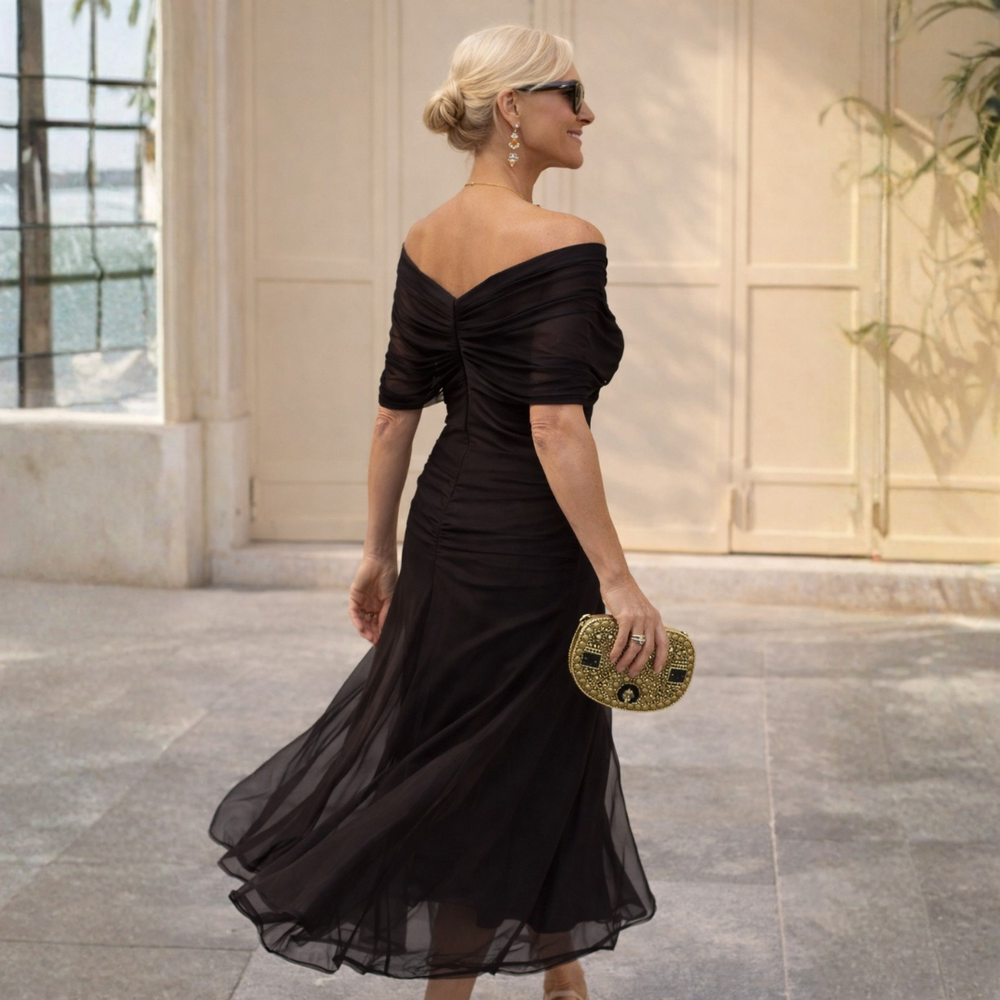 ROSSANA – Robe longue à épaules dénudées