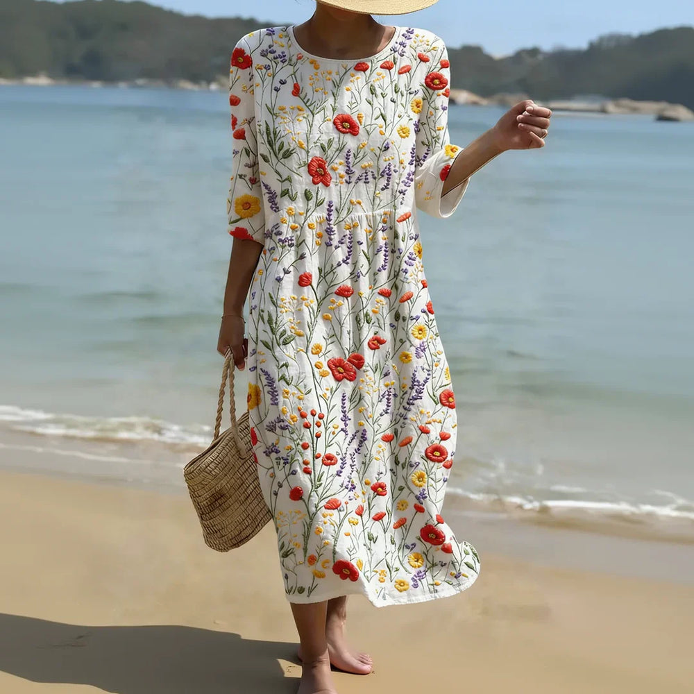ALGHERO – Robe pour femme avec broderie florale