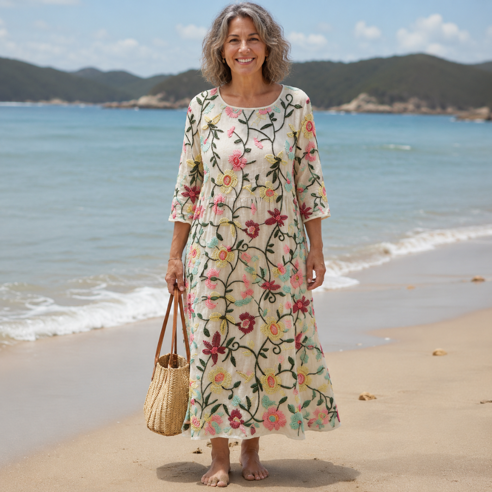 ALGHERO – Robe pour femme avec broderie florale