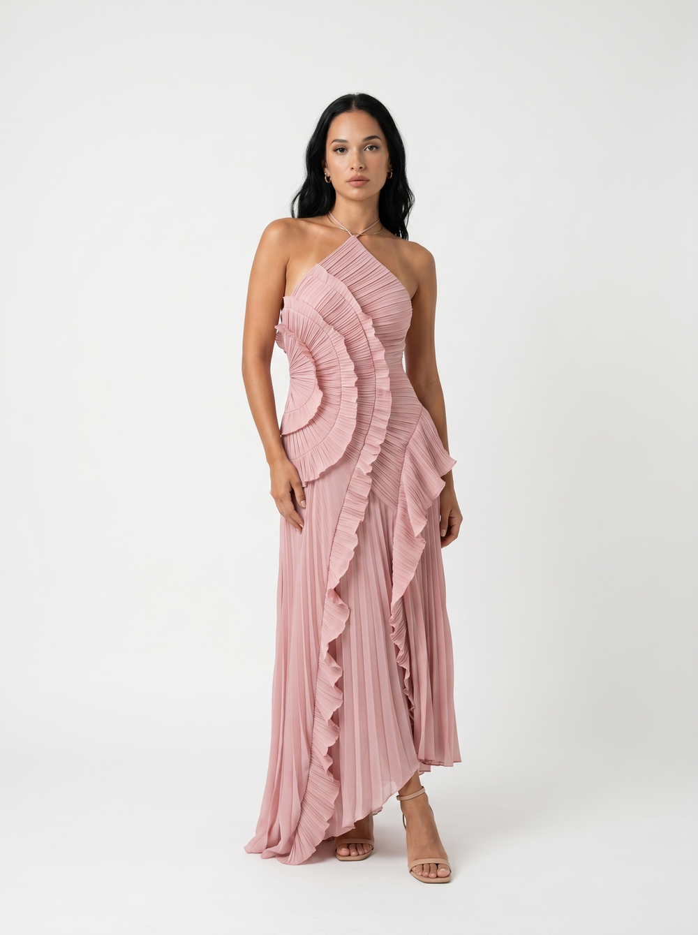 Isabella | Robe longue plissée à volants