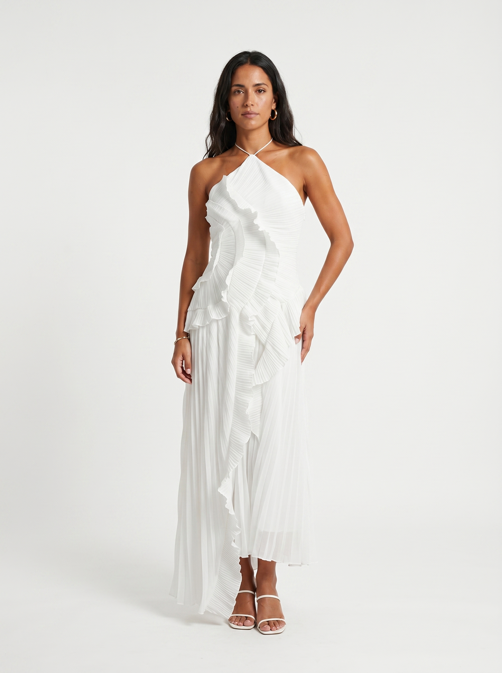 Isabella | Robe longue plissée à volants