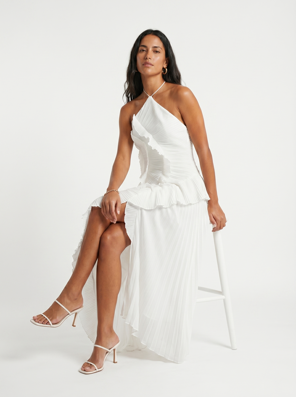 Isabella | Robe longue plissée à volants