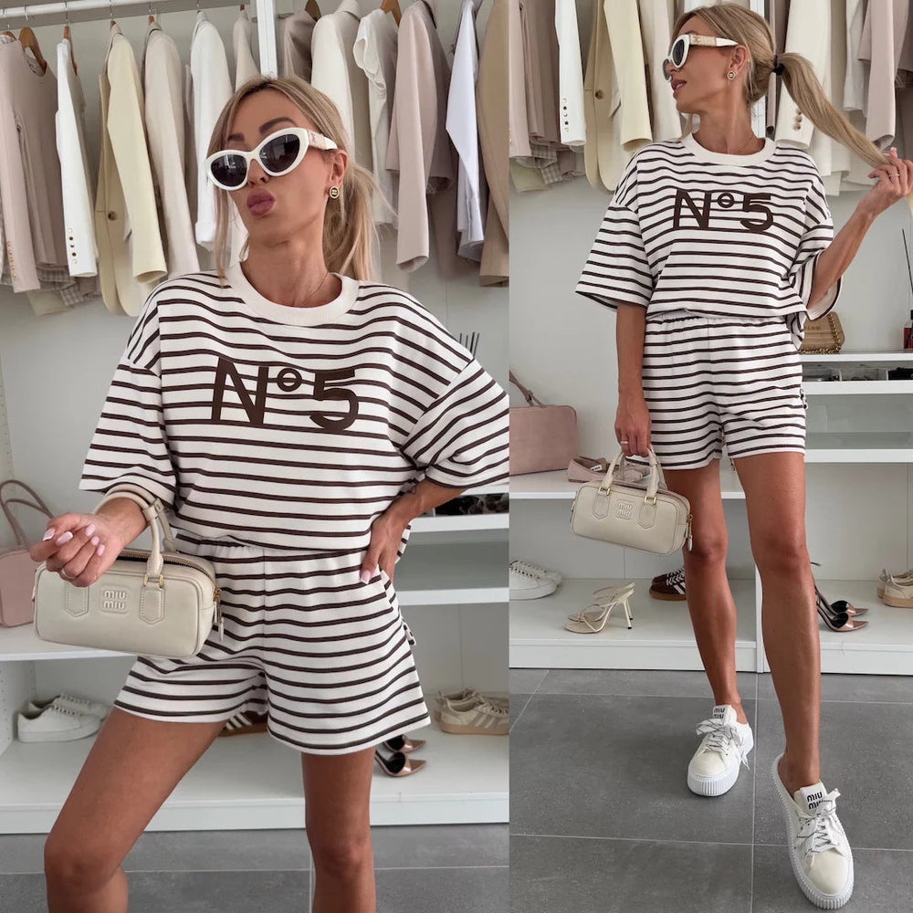 LS | Ensemble cocooning à rayures douces pour femme