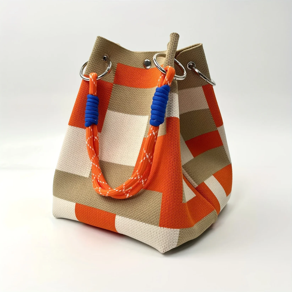 LS | Mini sac seau color block pour femme
