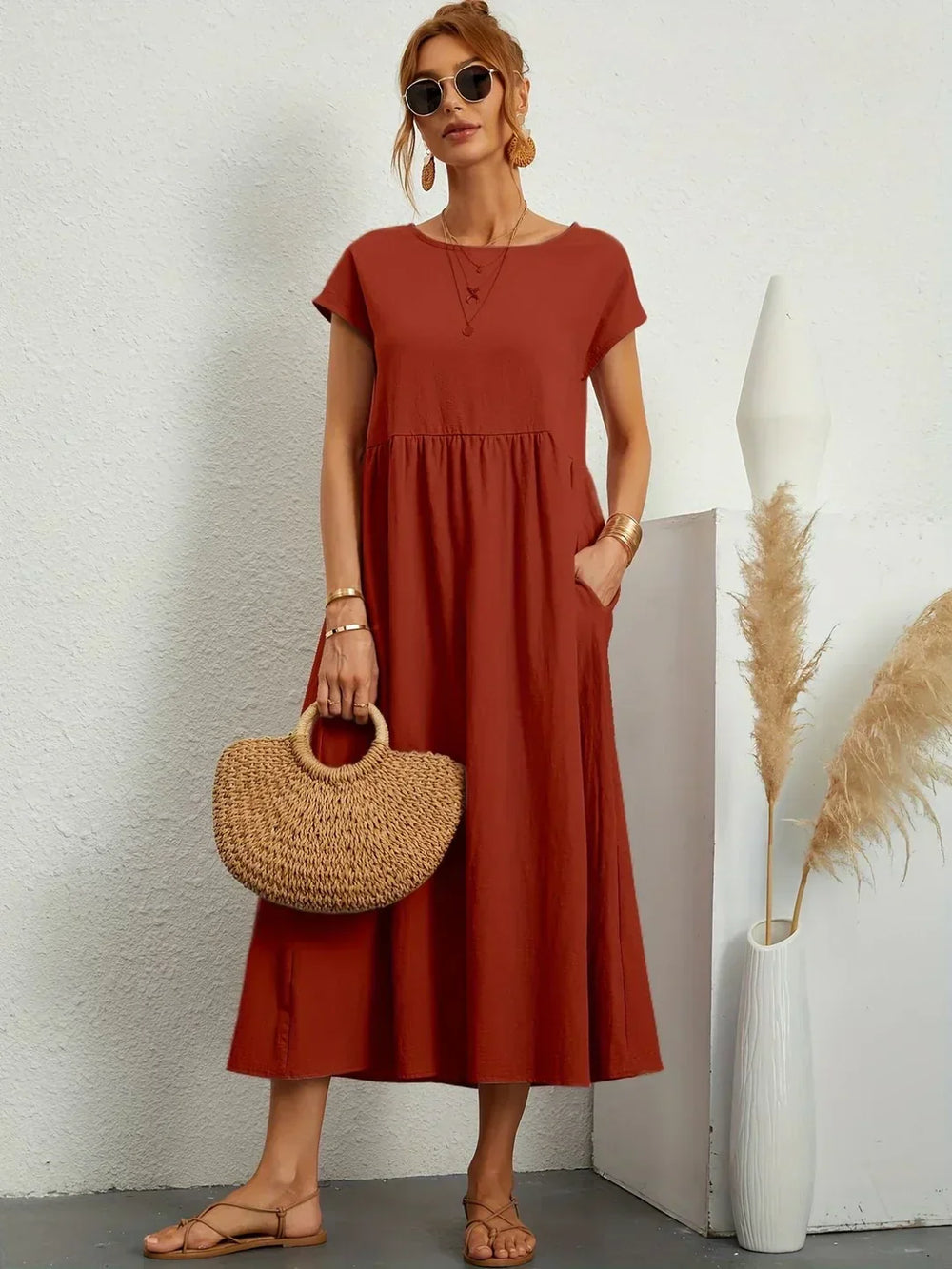 Gabrielle | Robe midi fluide intemporelle
