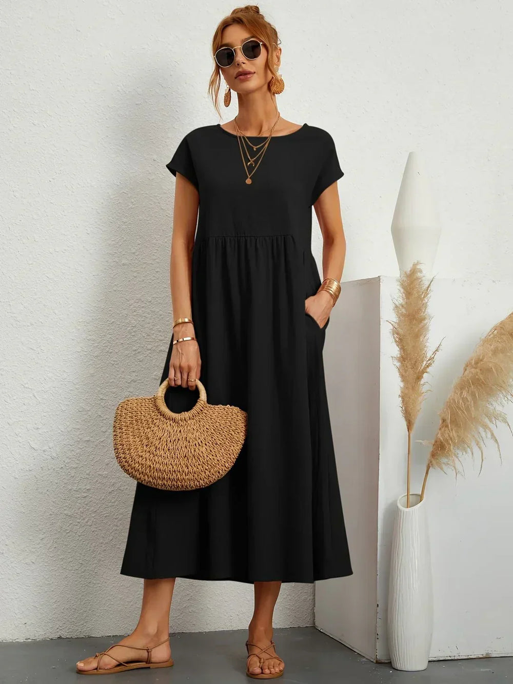 Gabrielle | Robe midi fluide intemporelle