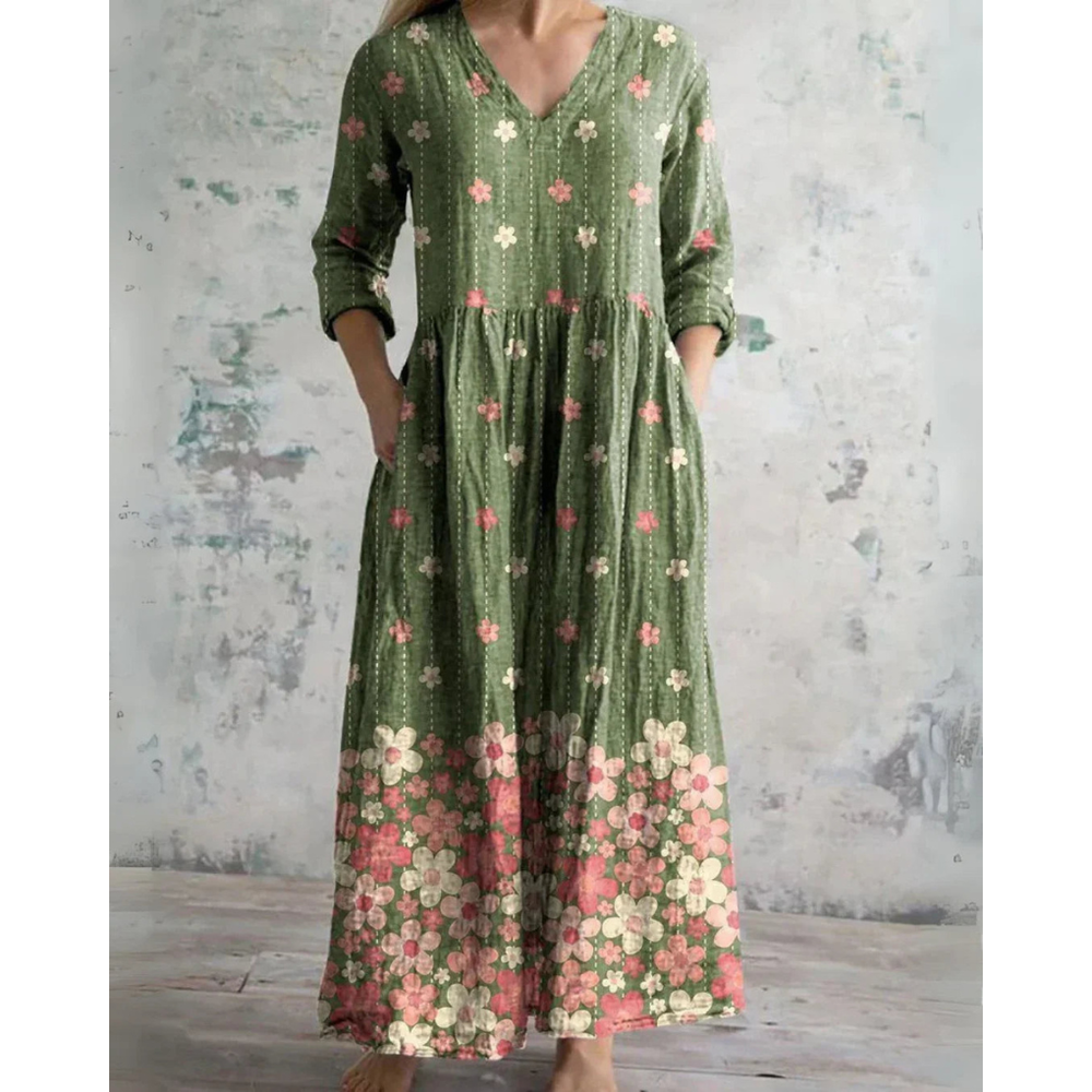 ELEANOR | ROBE MAXI FLORALE VINTAGE