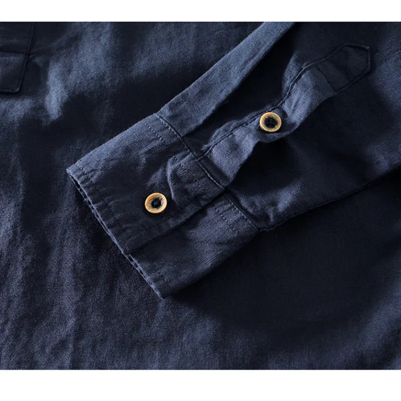 Arturo | Chemise en lin à col mao