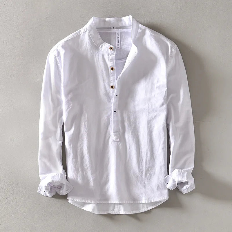 Arturo | Chemise en lin à col mao