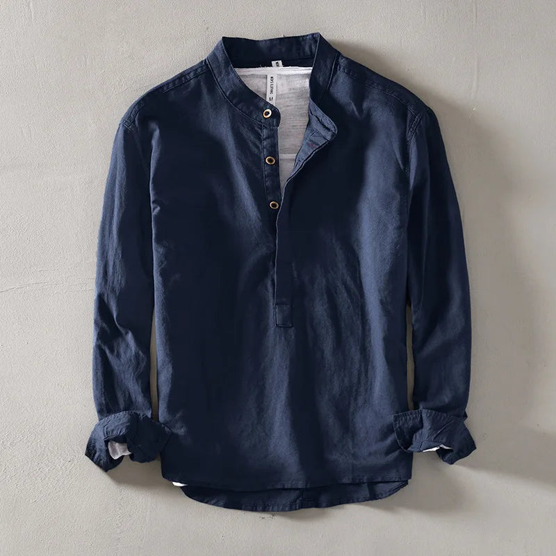 Arturo | Chemise en lin à col mao