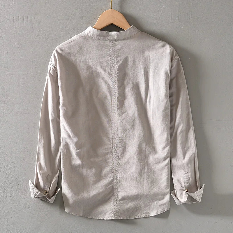 Arturo | Chemise en lin à col mao