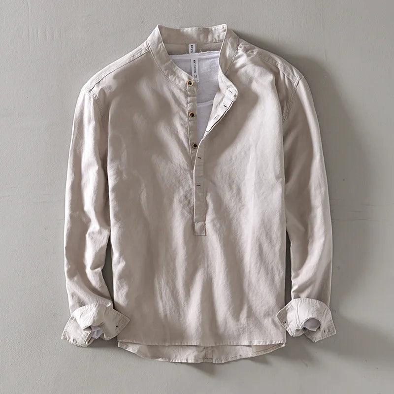 Arturo | Chemise en lin à col mao
