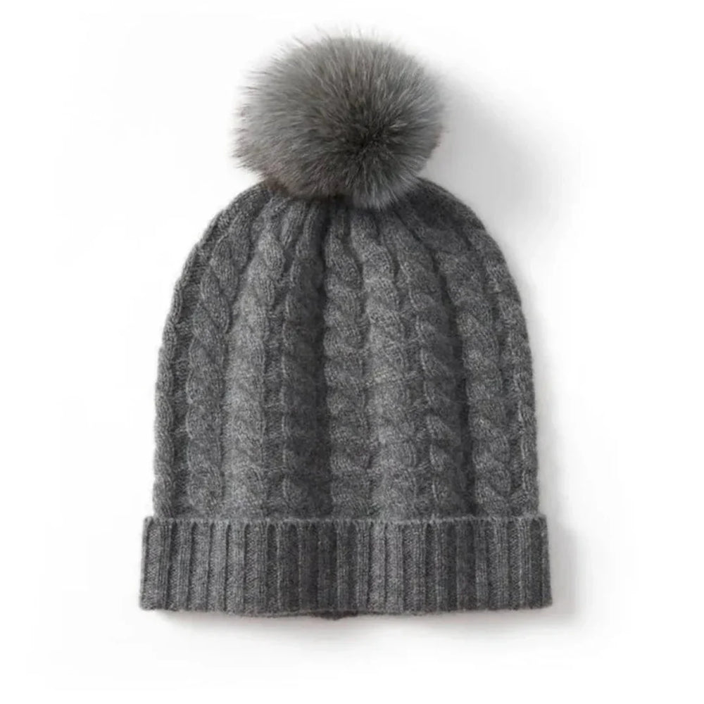 Tuque en cachemire à torsades pour femme