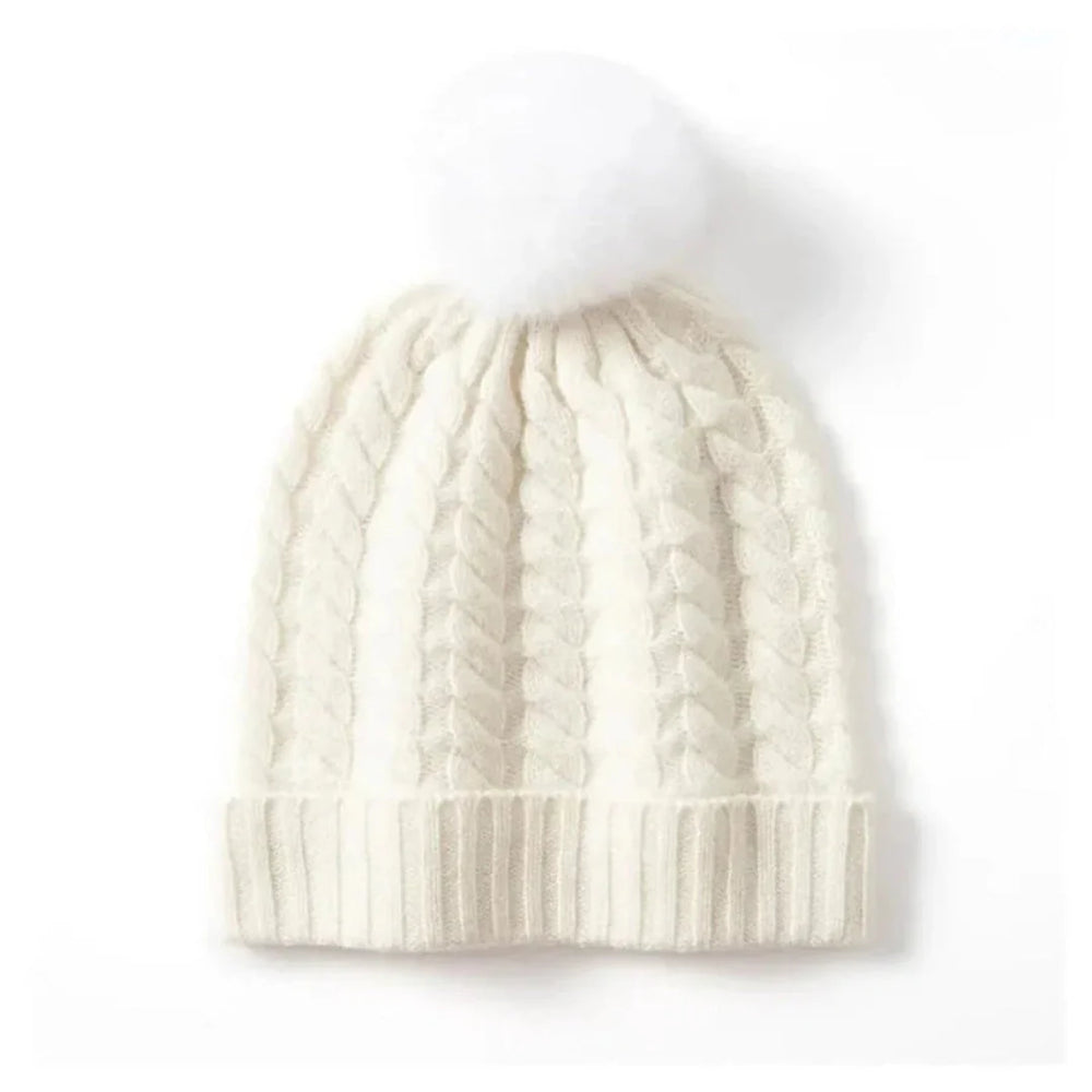 Tuque en cachemire à torsades pour femme