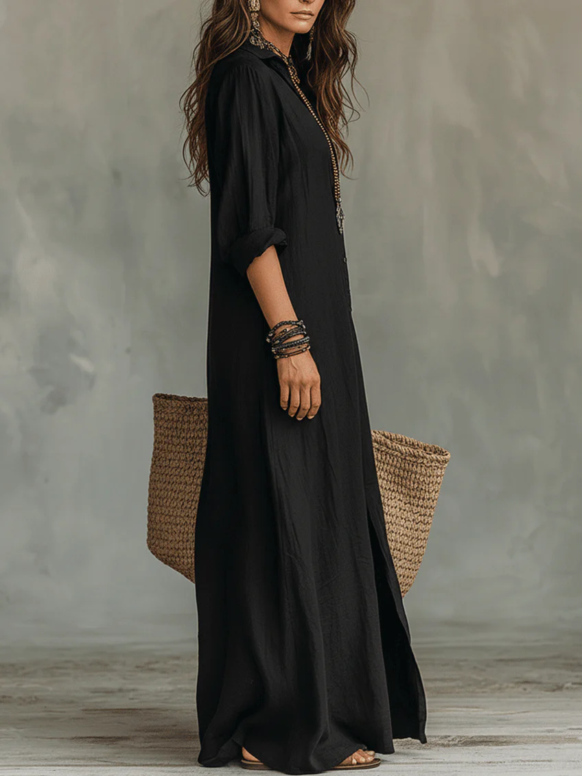 Selina™ | Robe longue boutonnée