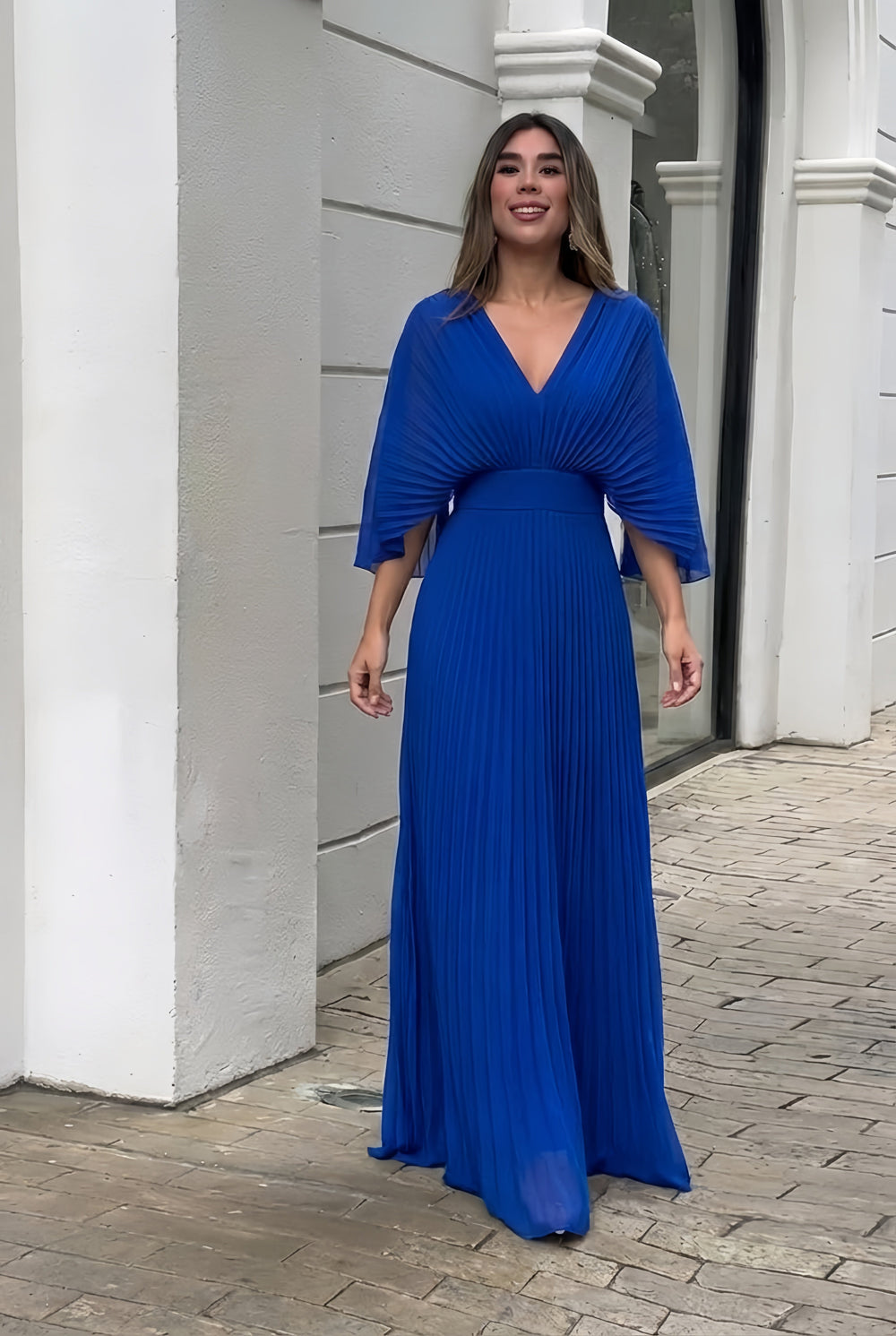 Stephanie™ Robe longue plissée élégante