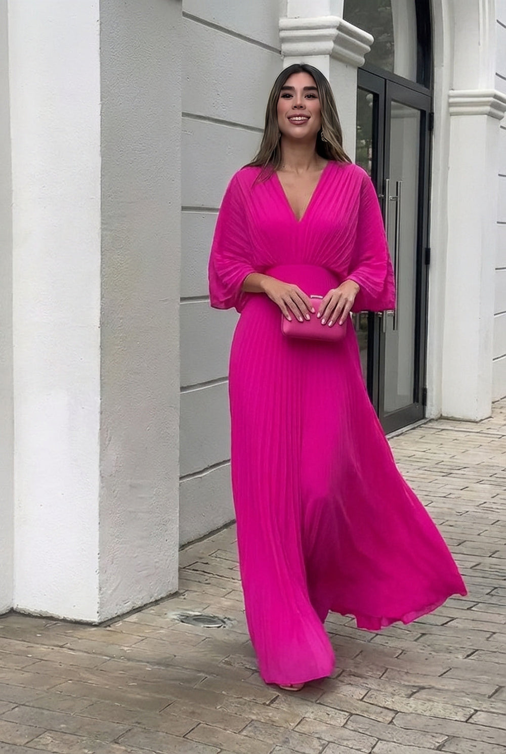 Stephanie™ Robe longue plissée élégante