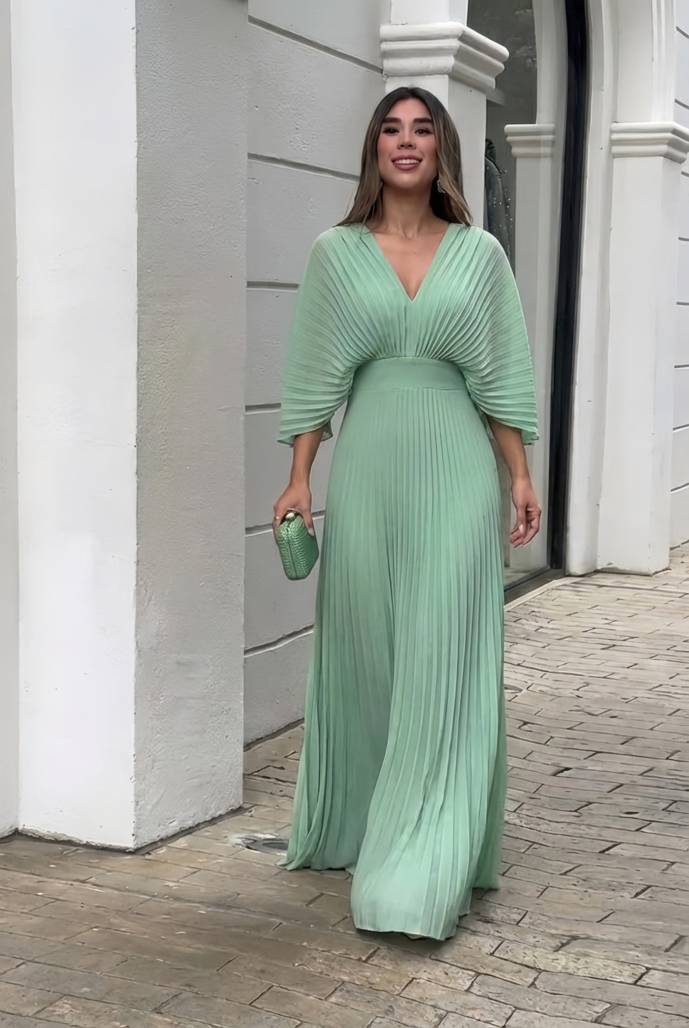 Stephanie™ Robe longue plissée élégante