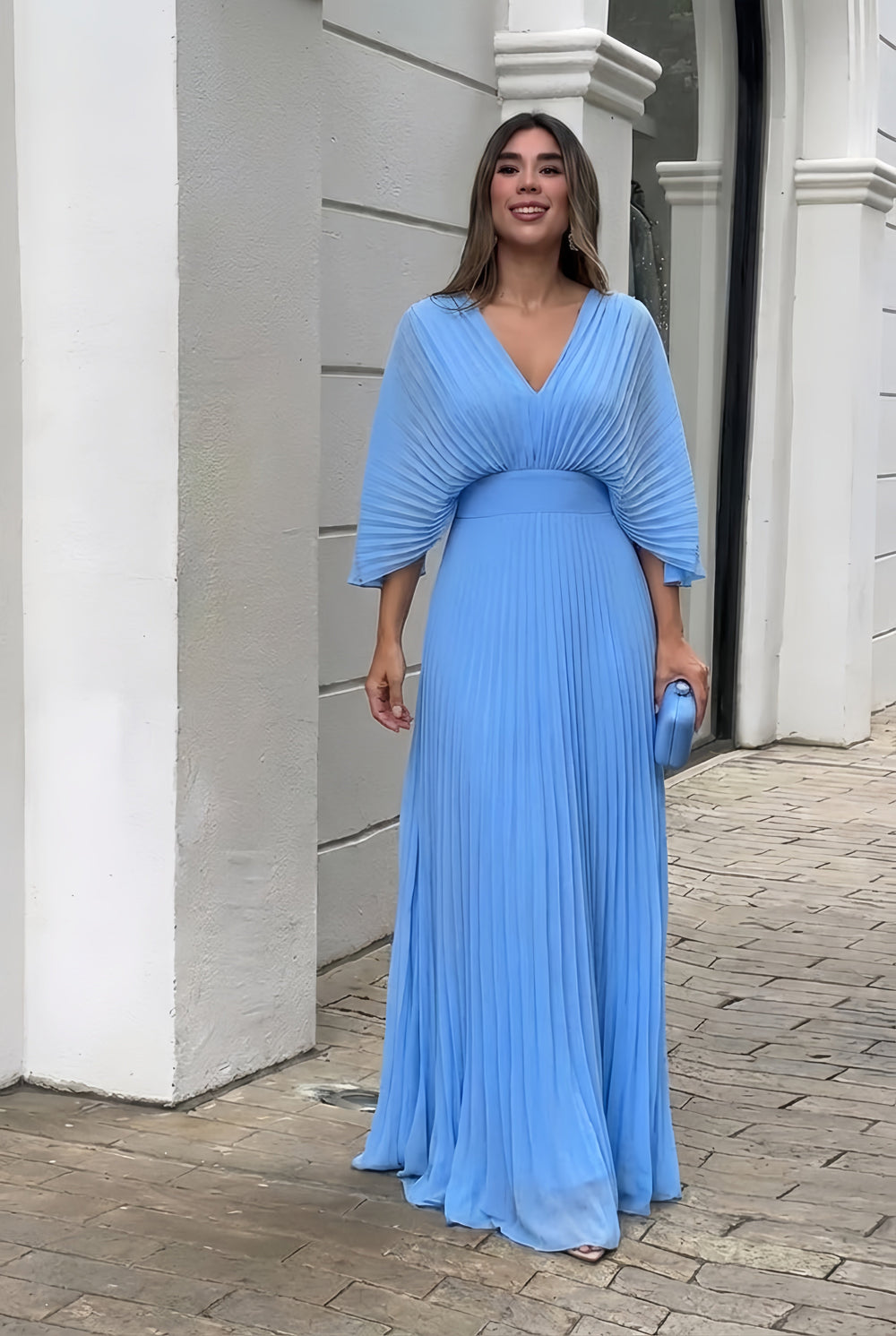 Stephanie™ Robe longue plissée élégante