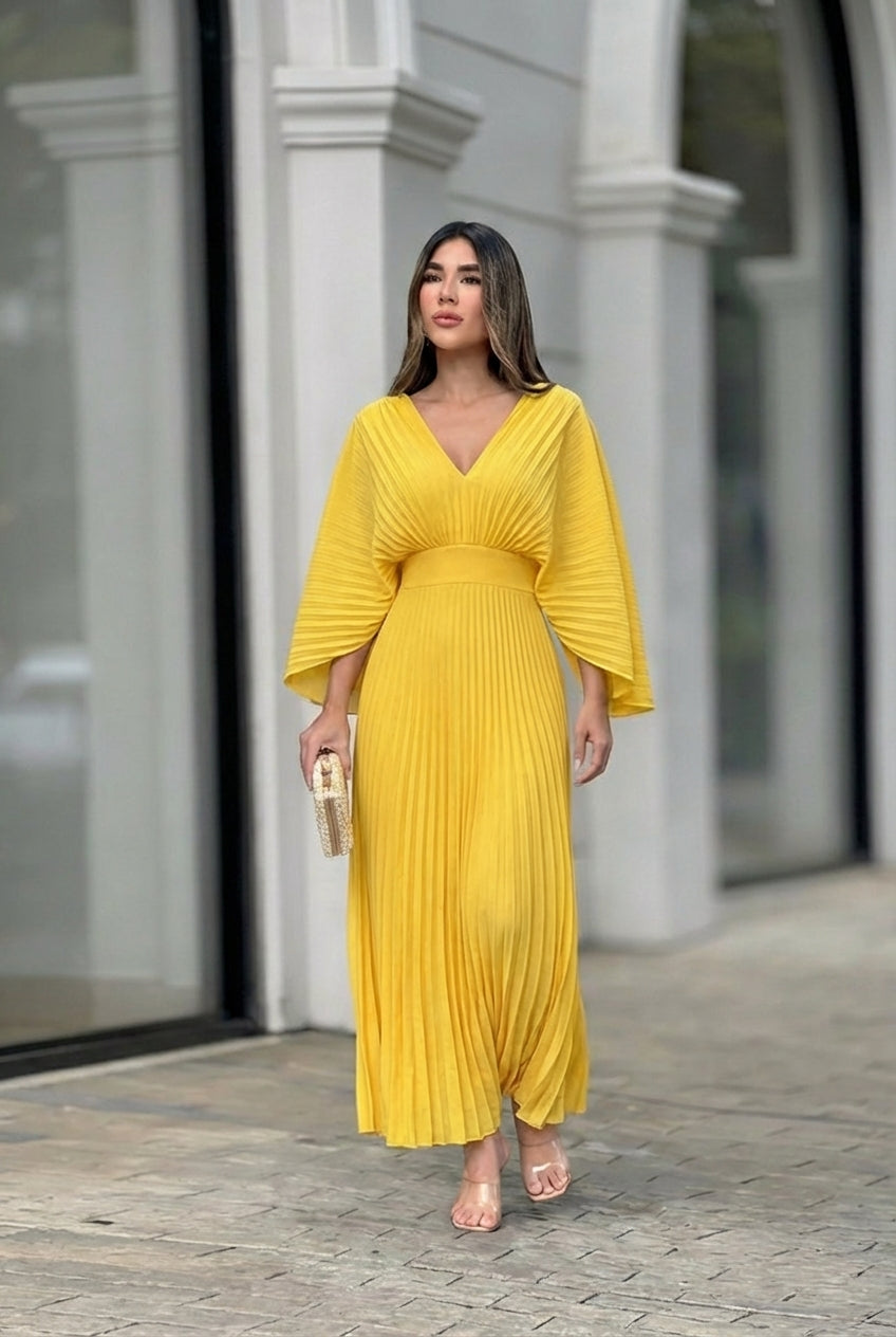 Stephanie™ Robe longue plissée élégante