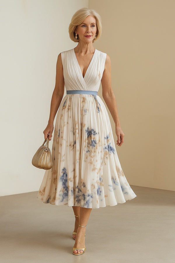 Paz™ | Robe longue plissée à fleurs intemporelle