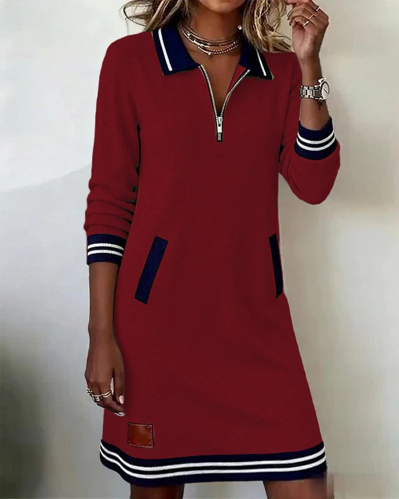 Sylvie | Robe en Coton Chic à Manches Longues